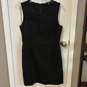 Theory Women’s 10 Black Aline Sleeveless Cotton Sheath Business Casual Dress